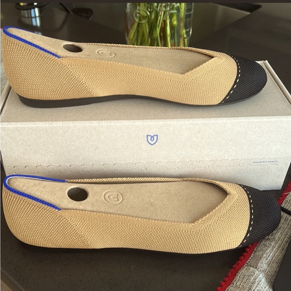 Rothy’s Camel Captoe Flats